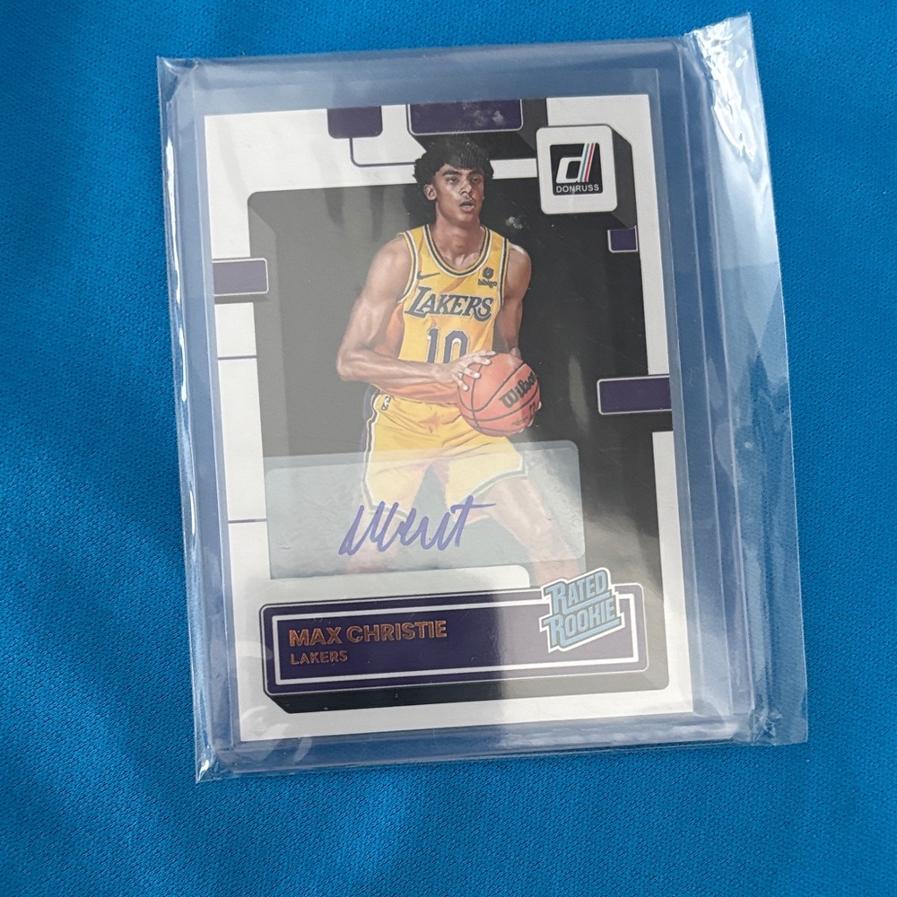 Donruss Rated Rookie Max Christie Autograph - Lakers Yellow Jersey
